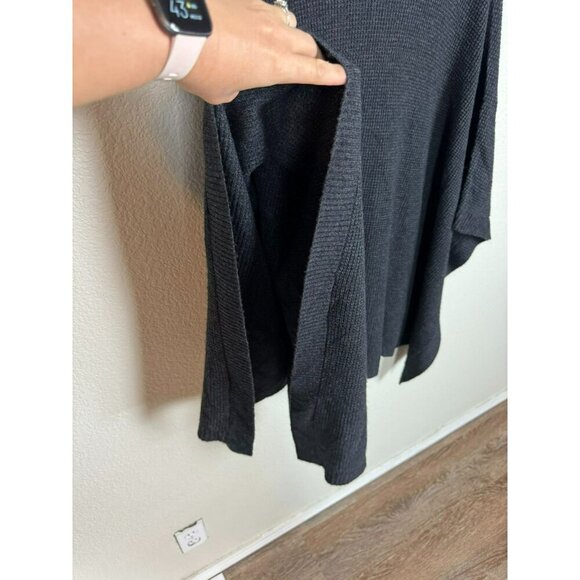 Halogen Women's Poncho Cashmere Wool One Size Gray Turtleneck Old Money - Picture 7 of 9